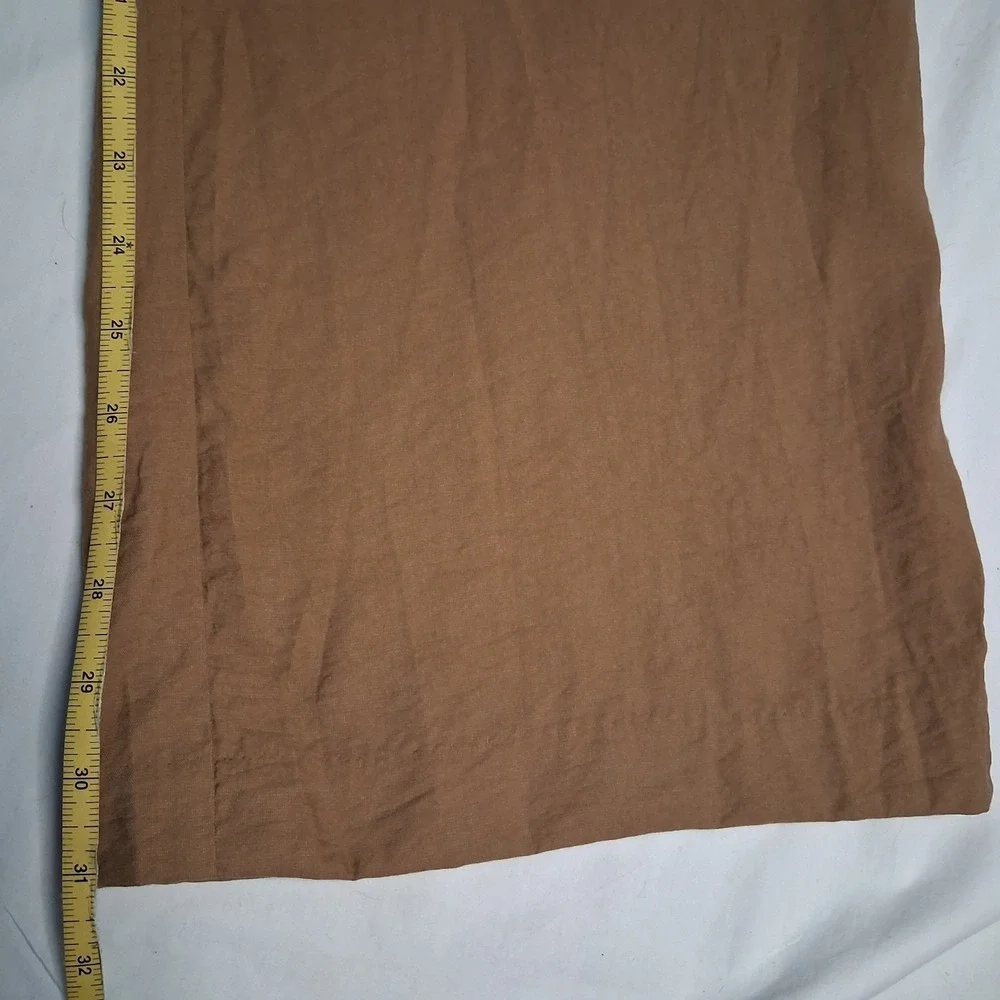H&M Brown Wide Leg Drawstring Waist Linen Blend Pants Women's Size Medium